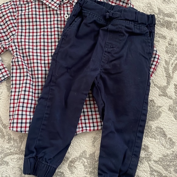 18m Ben Sherman plaid dress shirt with pants - Picture 4 of 6